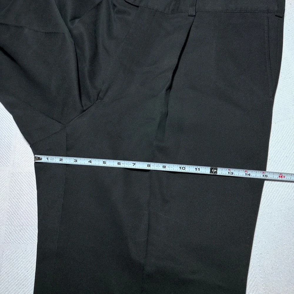 Coppley Dress Pants Men 42R Miami Flat Front Cuffed Microfiber Poly Tencel Black